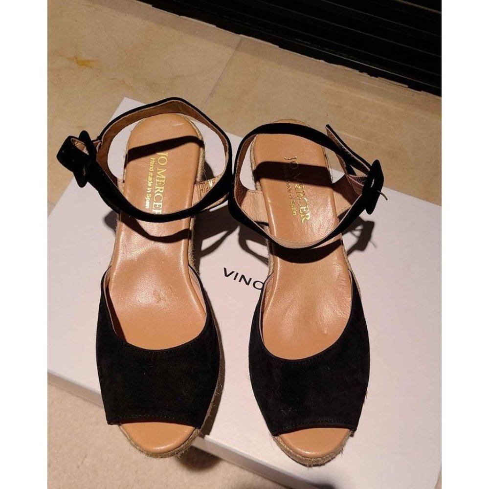 NEW Designer Jo Mercer Spain Open Toe Wedge Espadrille Sandals Size 7